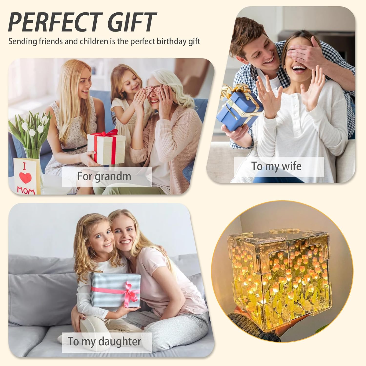 Black Friday Sale - Optical Principle DIY Flower Sea Double Shadow Night Light