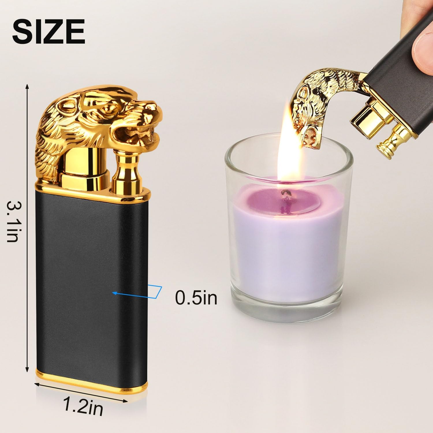 Magic Dual Flame Crocodile Lighter（Without Gas）