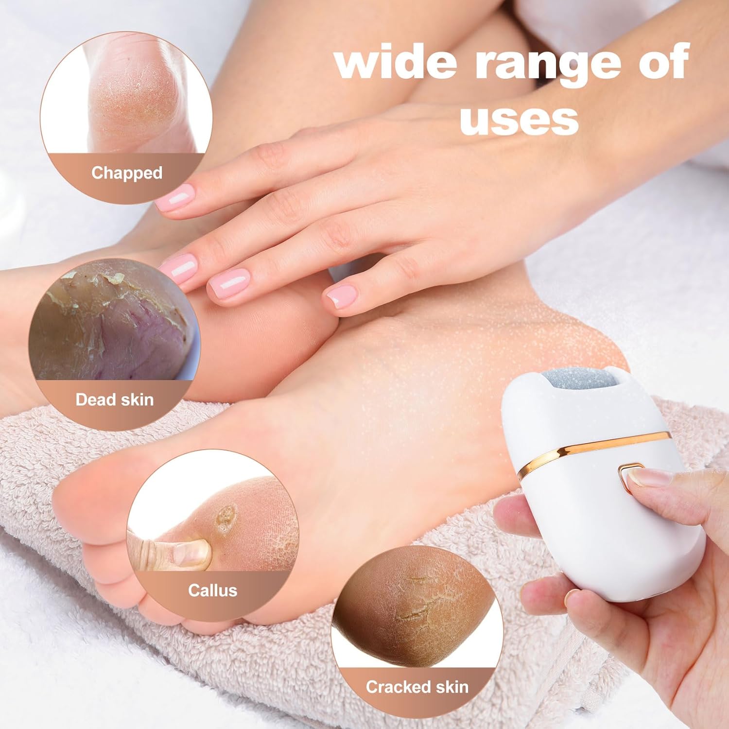 Electric Pedicure Tool With 3 Different Grinding Heads