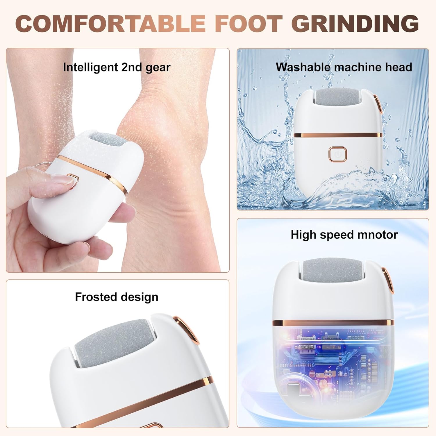 Electric Pedicure Tool With 3 Different Grinding Heads