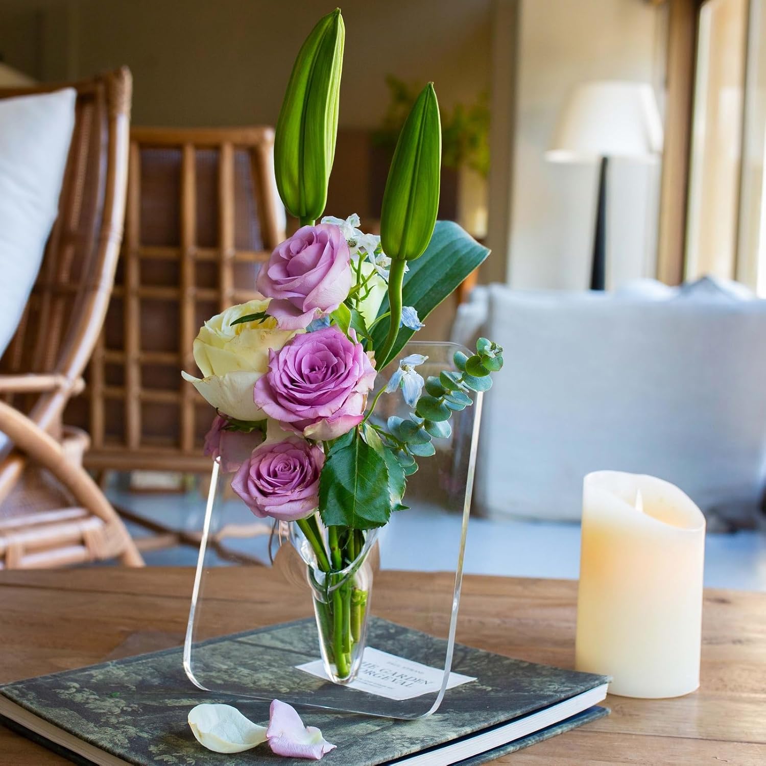 Transparent photo frame flower vase, high-end home decoration ornaments
