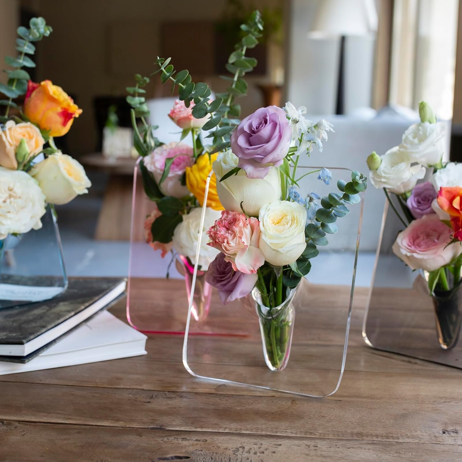 Transparent photo frame flower vase, high-end home decoration ornaments
