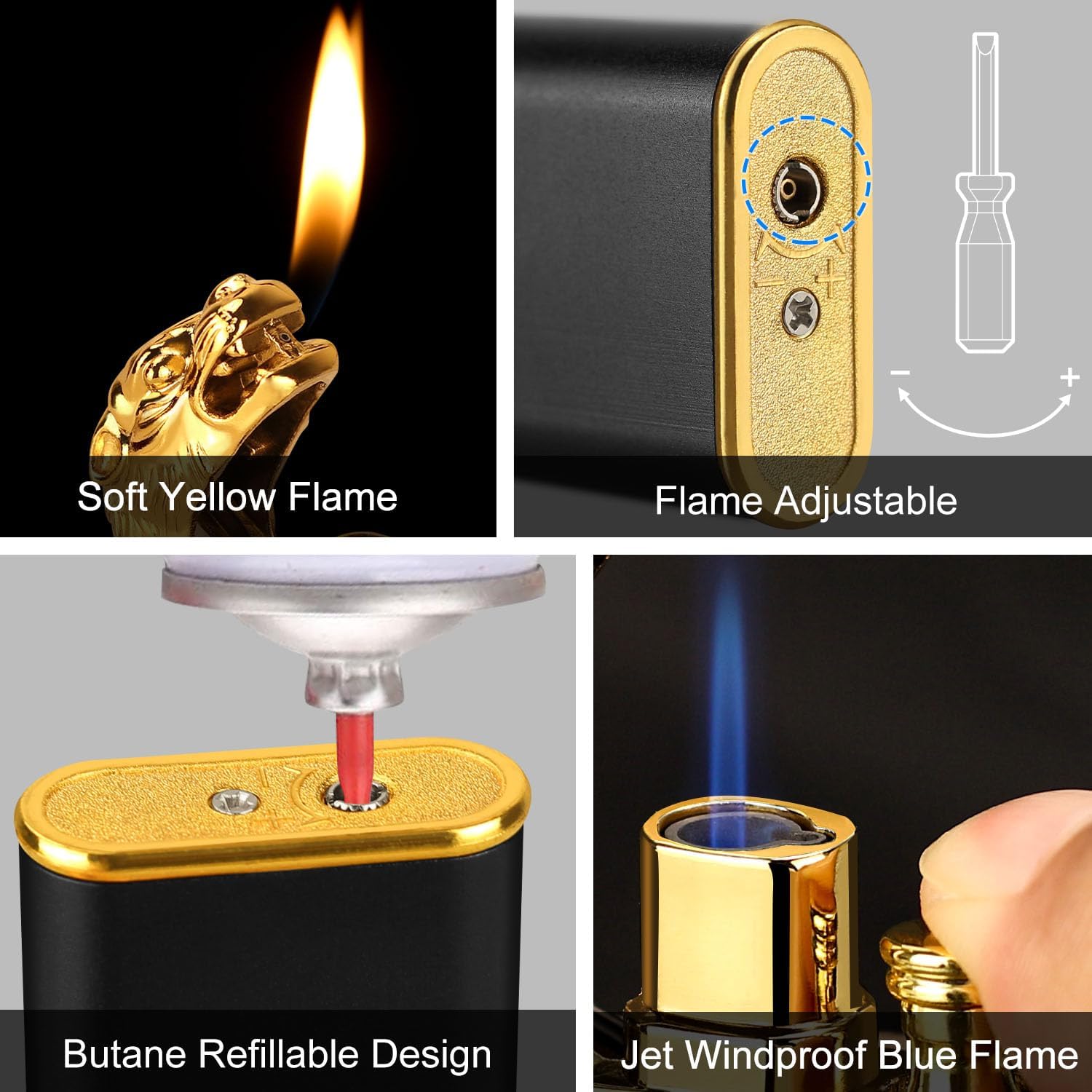 Magic Dual Flame Crocodile Lighter（Without Gas）