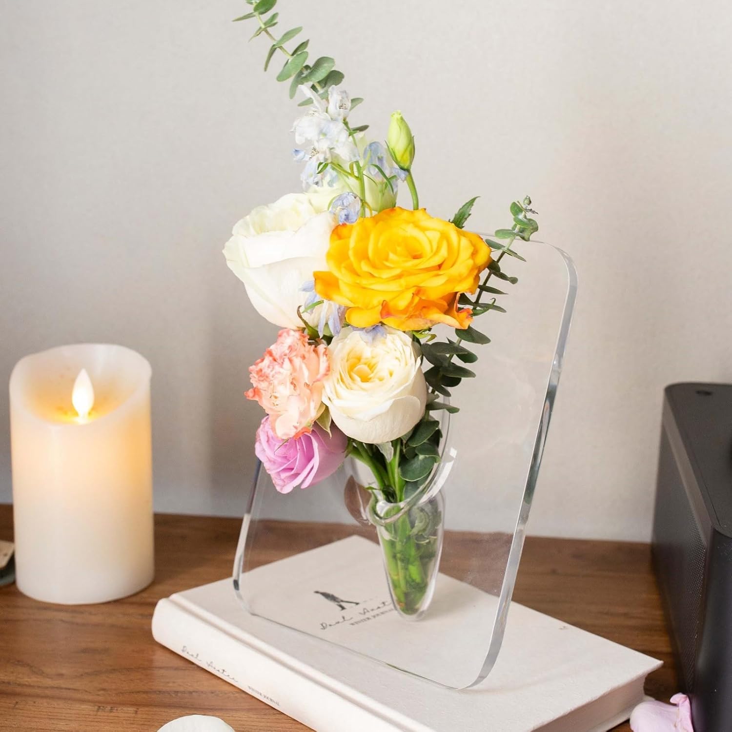 Transparent photo frame flower vase, high-end home decoration ornaments