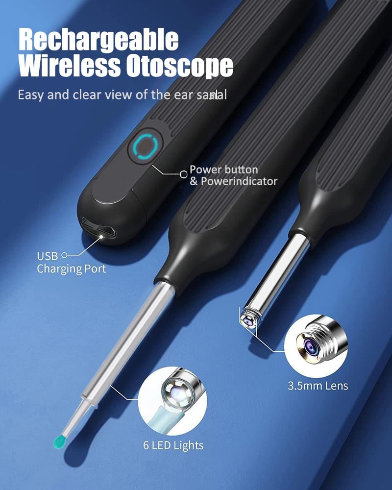🎁BUY 1 GET 8🔥Clean Earwax-Wi-Fi Visible Wax Removal Spoon, USB 1296P HD Load Otoscope
