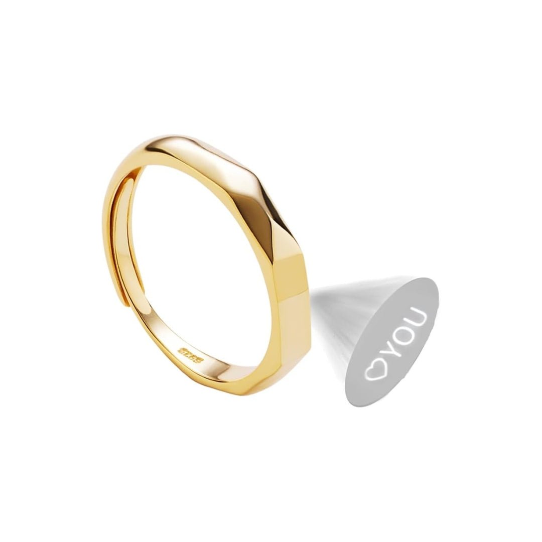 Sterling Silver I❤You Projection Rings - Freely Adjustable Size