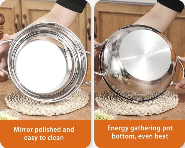 🔥LAST DAY 49% OFF🔥 -Stainless Steel Frying Pot with Thermometer and Oil Drip Drainer Rack🎉