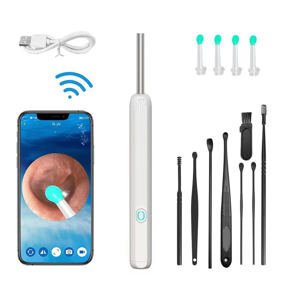 🎁BUY 1 GET 8🔥Clean Earwax-Wi-Fi Visible Wax Removal Spoon, USB 1296P HD Load Otoscope