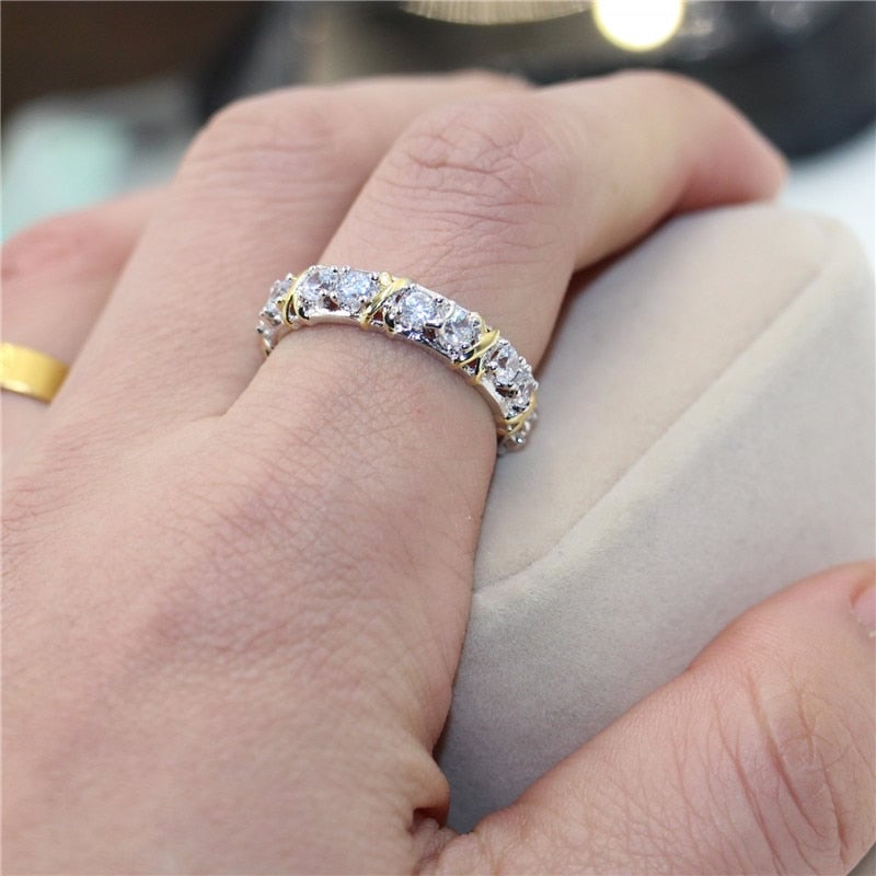 💝KISS & HUG CROSS FULL MOISSANITE RING🎁Perfect Gift For Lover