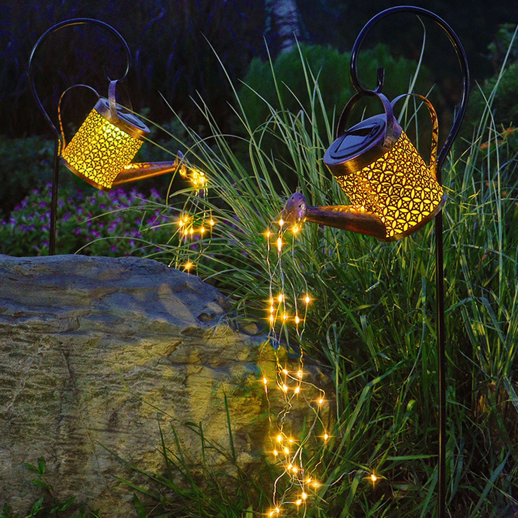Sully Supply Co Solar LED Light Enchanted Watering Can with Cascading Lights