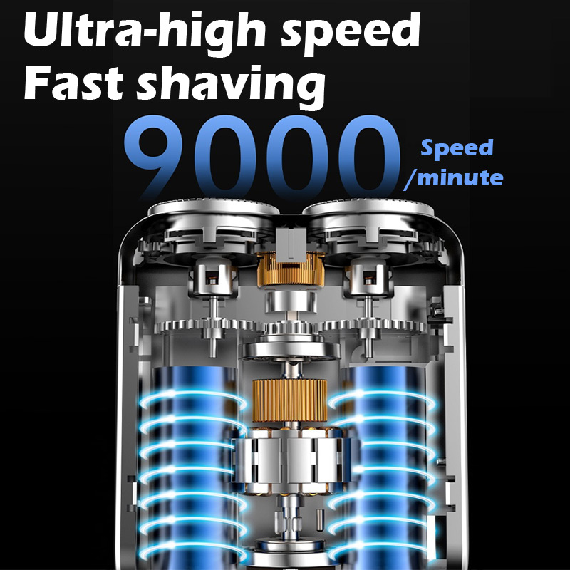 US1-Super mini electric shaver. Portable space-saving shaver for travelers. 9000 rpm, IPX7 waterproof.