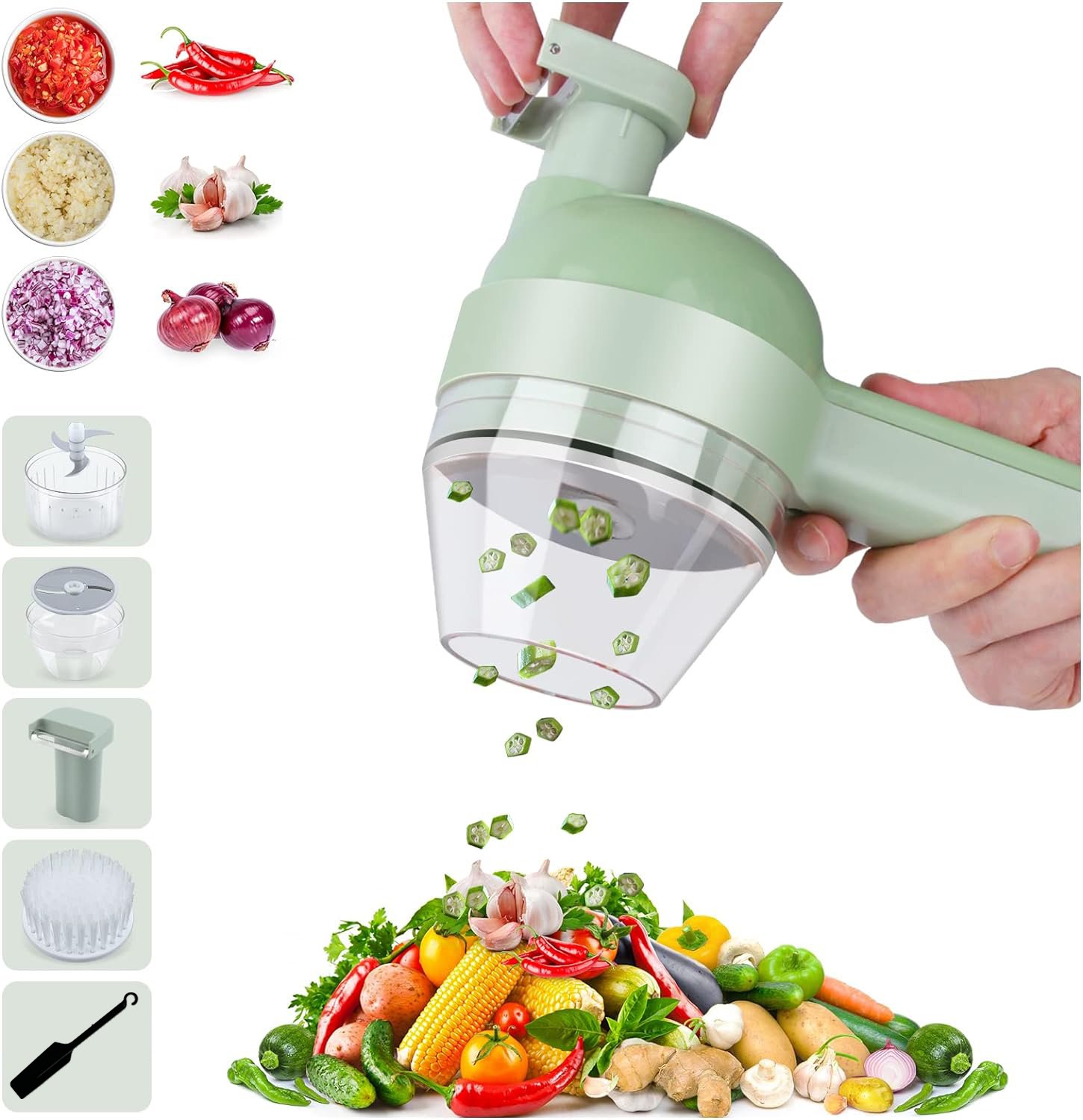 4 in 1 Portable Handheld Electric Vegetable Cutter Set