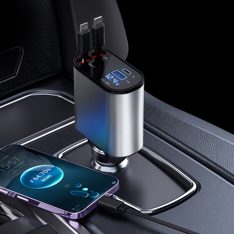 ⏰Last Day Promotion 50% Off - Fast Charge Retractable Car Charger