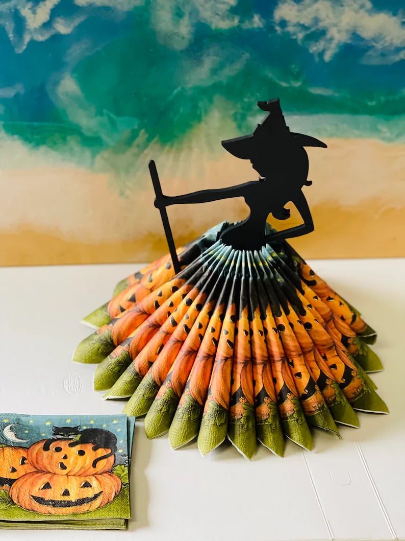 Napkin holder "Witch" Withes Tea Halloween Theme Party Table Setting Decor