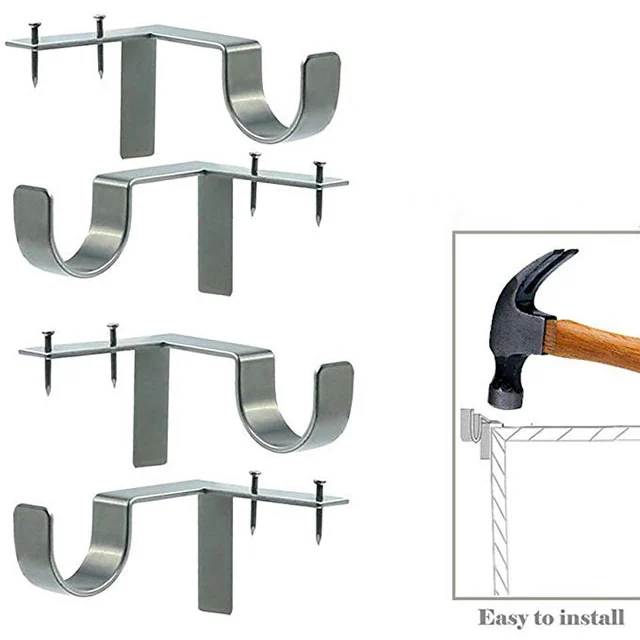 🔥Hot Sale🔥No Drill Curtain Rod Brackets