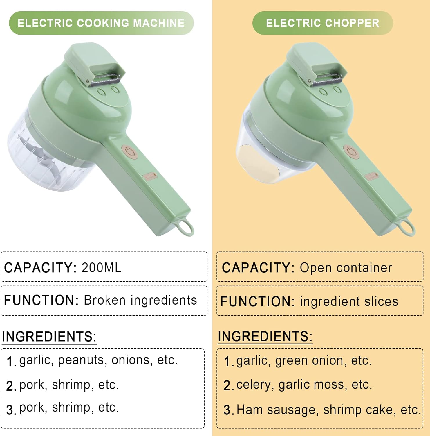 4 in 1 Portable Handheld Electric Vegetable Cutter Set