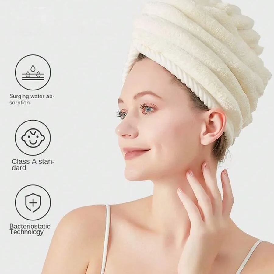 Coral Fleece Thickened Dry Hair Hat