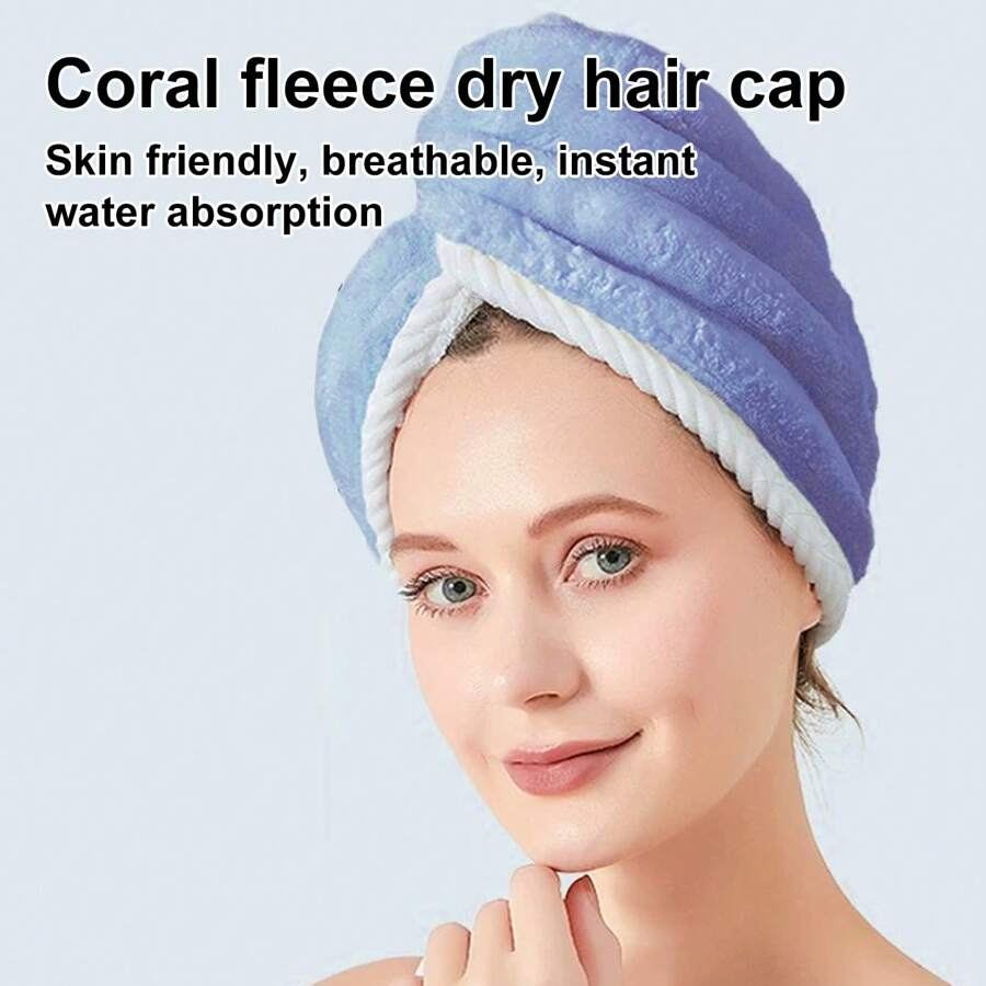 Coral Fleece Thickened Dry Hair Hat