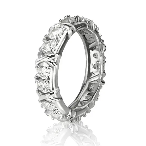 💝KISS & HUG CROSS FULL MOISSANITE RING🎁Perfect Gift For Lover