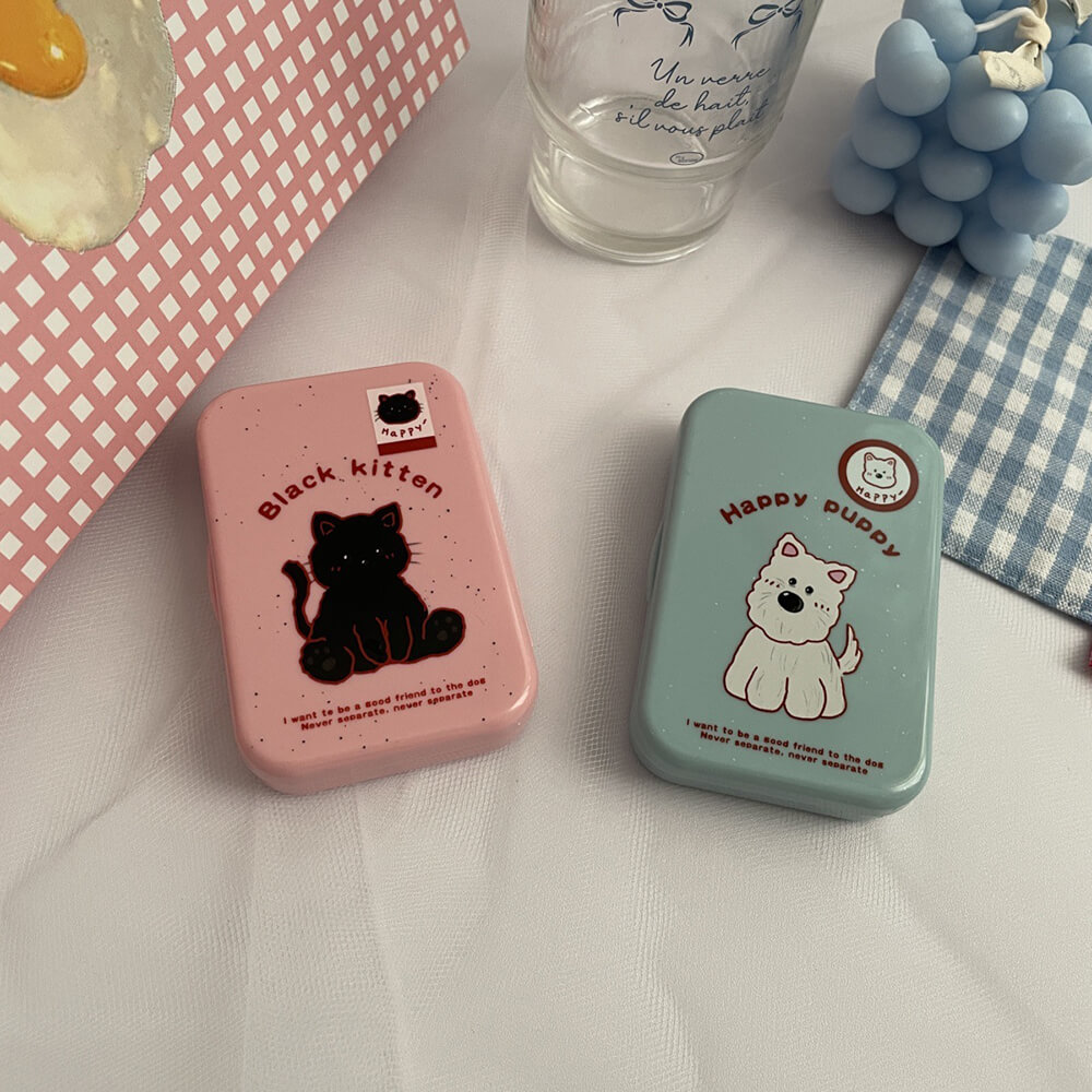 3-Pair Kawaii Cat Contact Lens Case