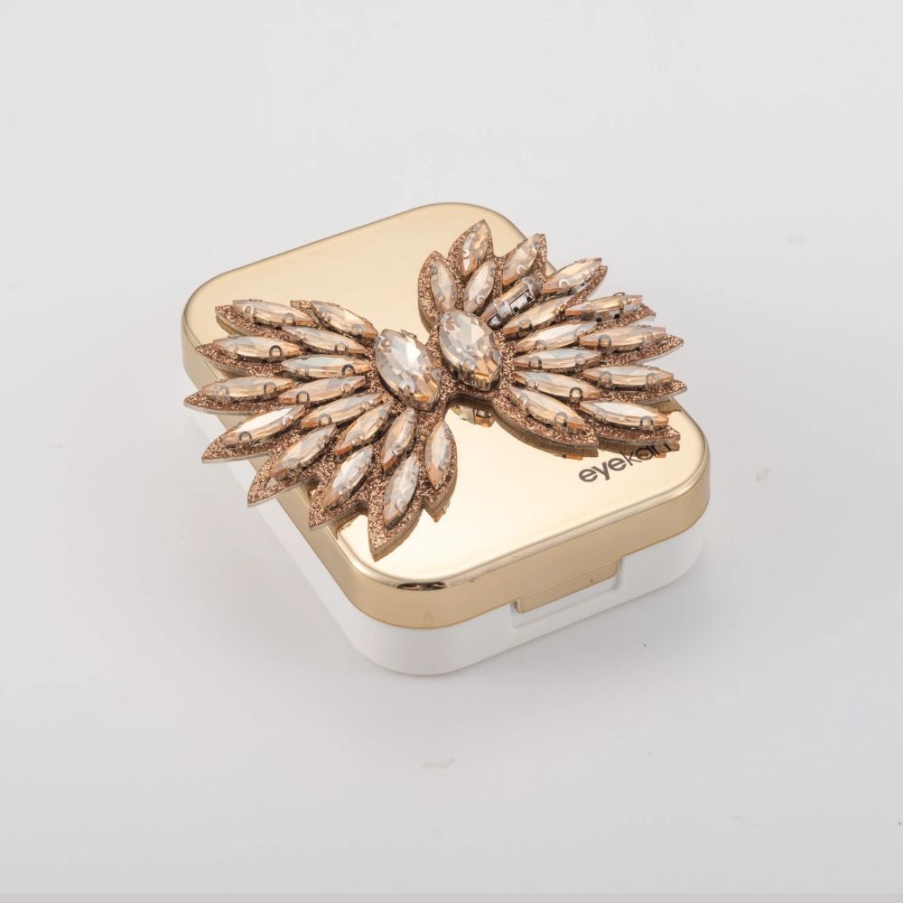 2 Pair Gold Wing Contact Lens Case