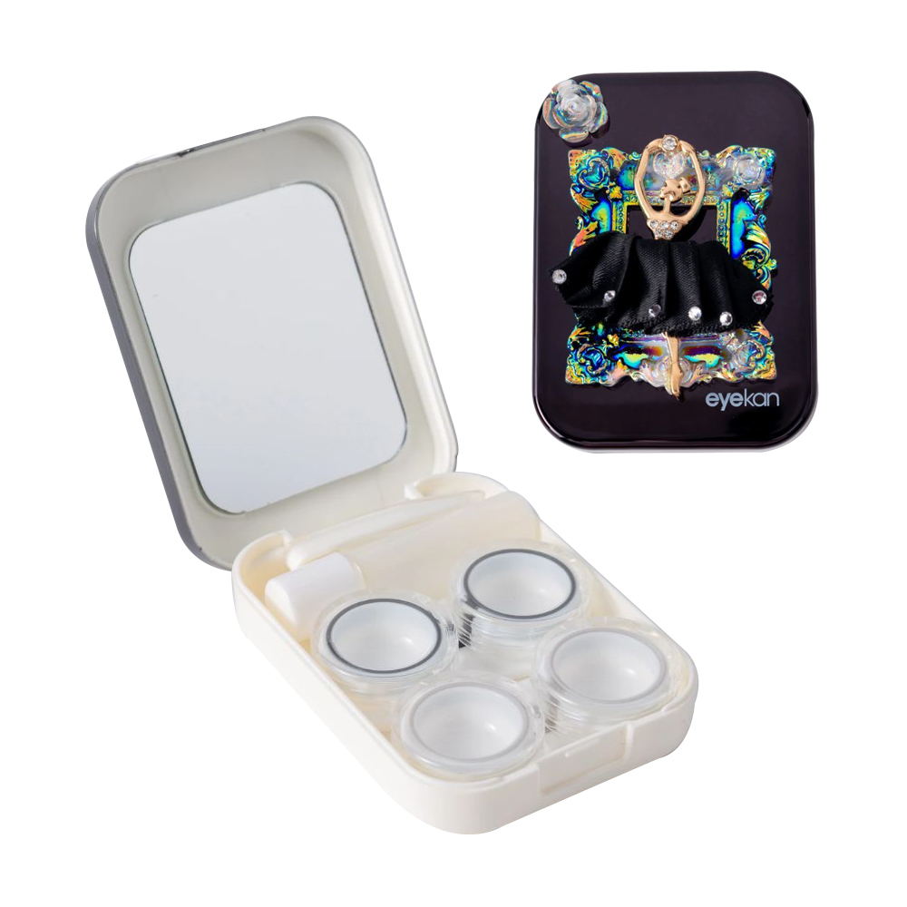 2 Pair Ballet Girl Black Skirt Contact Lens Case