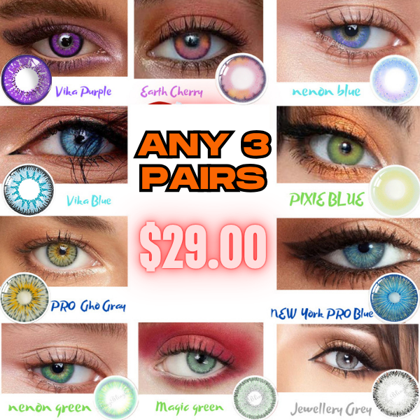 Any 3 Pairs Colored Contacts [Free Shipping]