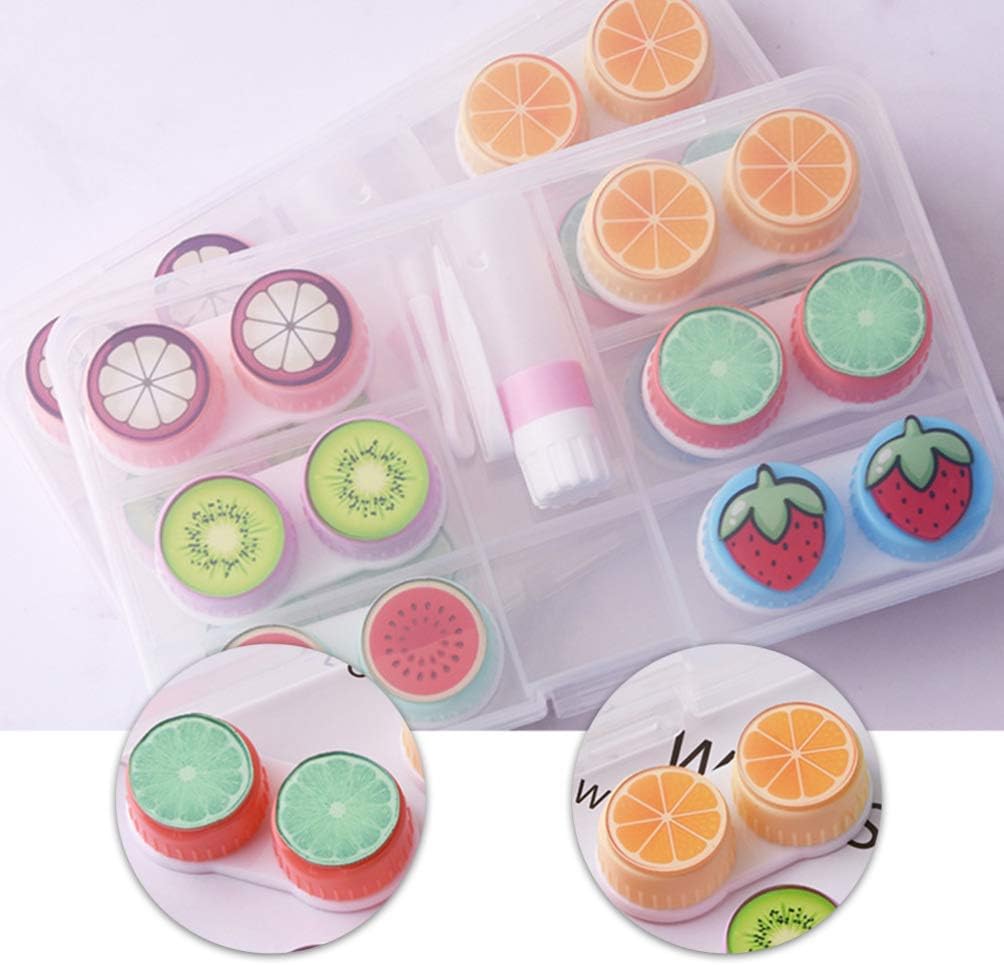 Cute Fruit Contacts Case Container Holder Storage Box 6 Pack -eveVeye