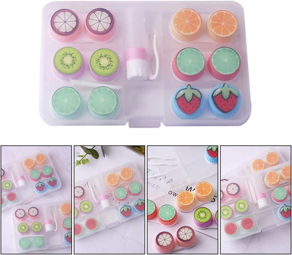 Cute Fruit Contacts Case Container Holder Storage Box 6 Pack 