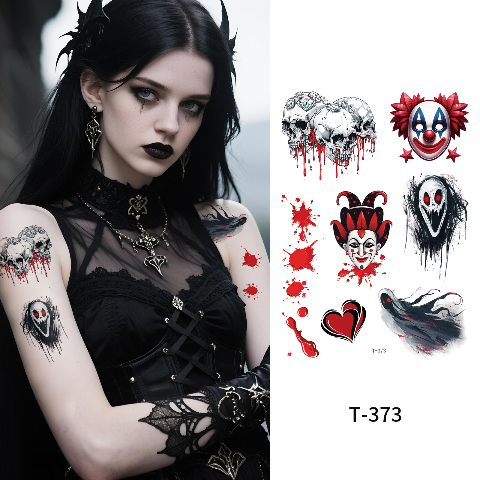 1 Pcs Halloween Temporary Tattoo Stickers