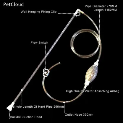 Aquarium Siphon Semi-automatic Water Change Changer Fish Tank Water Change Pump Gravel Filter Aquarium Water Cleanger Tools-ACEX