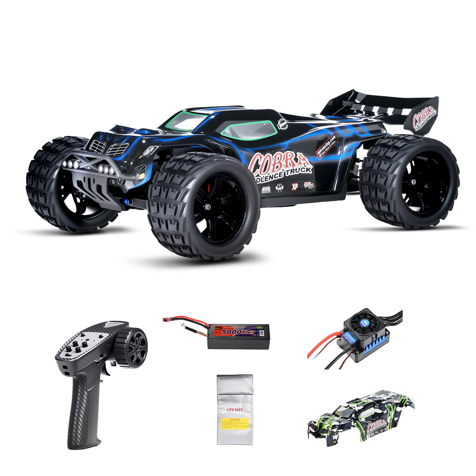 COBRA 1/8 Scale 4WD Off-road Electric RC Truggy 2.4G Brushless High Speed RTR #RH818