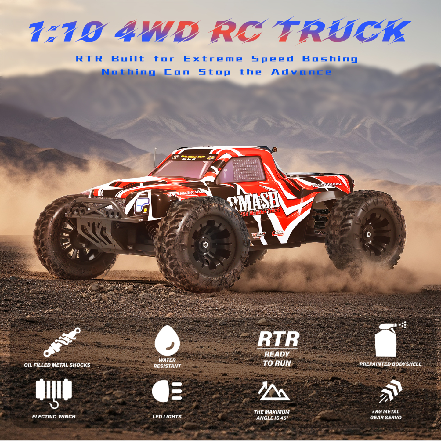 VRX Racing 1:10 scale 4WD off road Electric rc car high speed brushless remote control car #RH1066