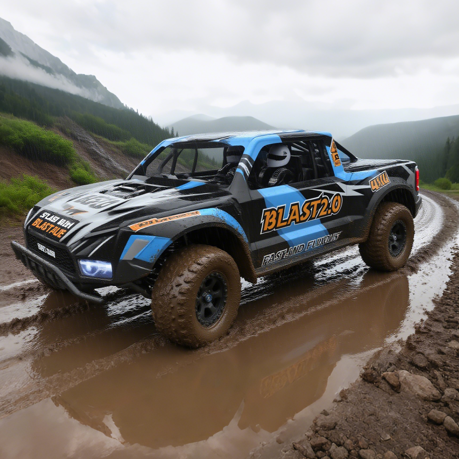 BLAST 2.0 1/10 Scale 4WD Off-road Electric Short Course Truck 2.4G Brushless High Speed RTR #RH1045SC