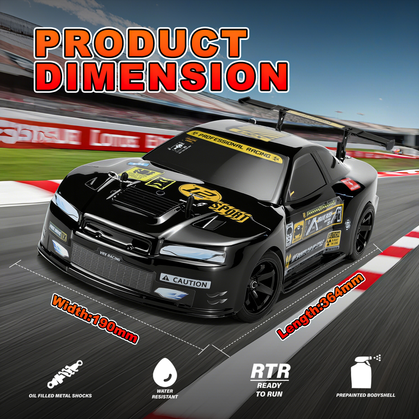 WYVERN 1/10 Scale 4WD On-road Electric RC Touring 2.4G Brushless High Speed RTR #RH1026