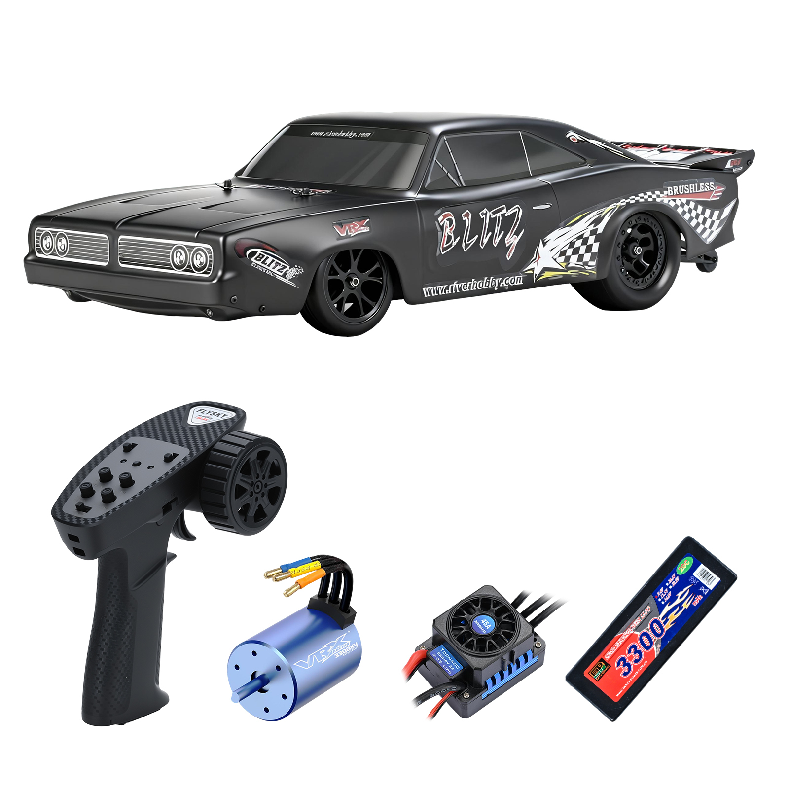 BLITZ  VRX RACING 1/0 Scale 2WD High Speed Electric RC Car #RH2016