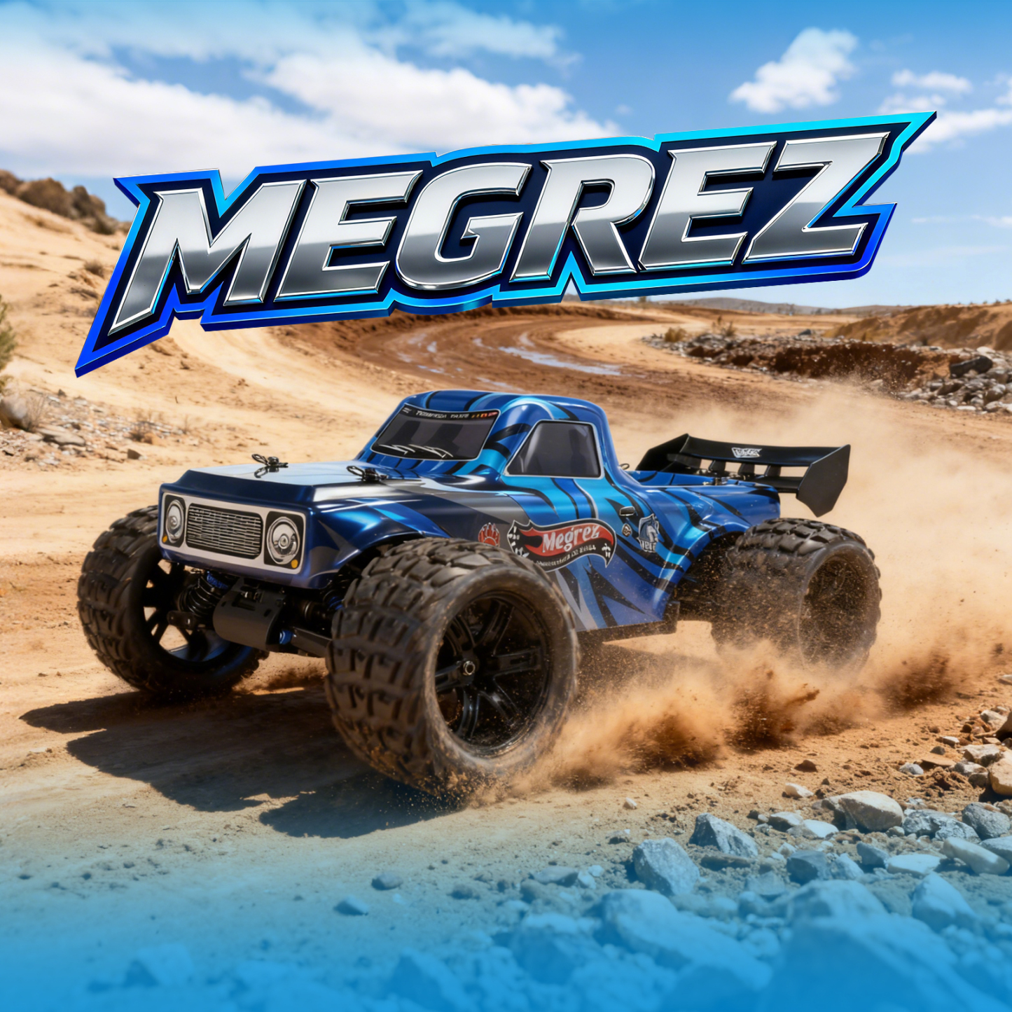 MEGREZ 1/10 Scale 4WD Off-road Electric RC Truggy 2.4G Brushless High Speed RTR #RH1074