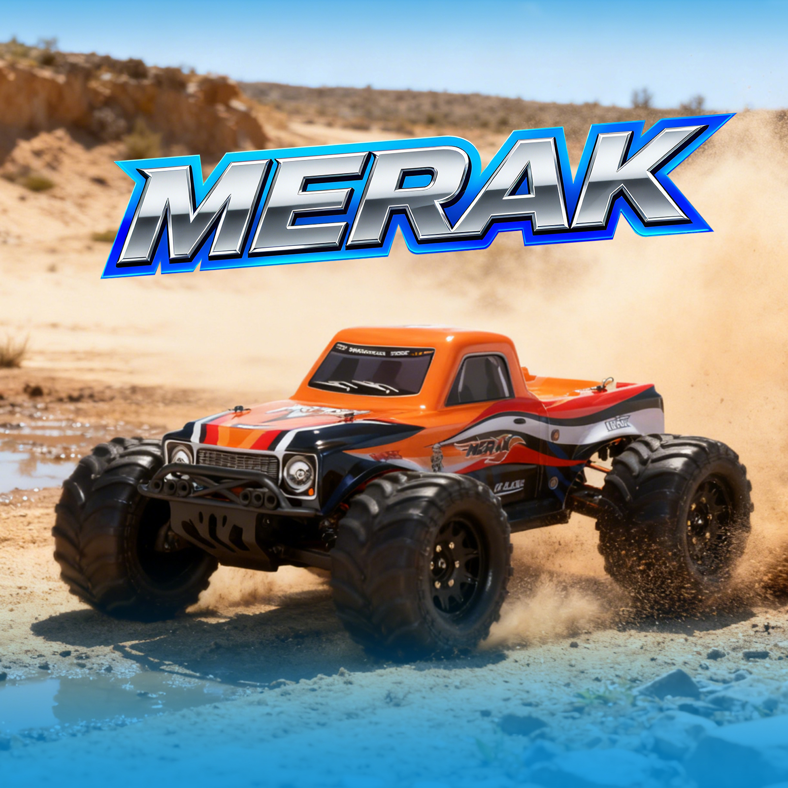 MERAK 1/10 Scale 4WD Off-road Electric RC Truck 2.4G Brushless High Speed RTR #RH1070