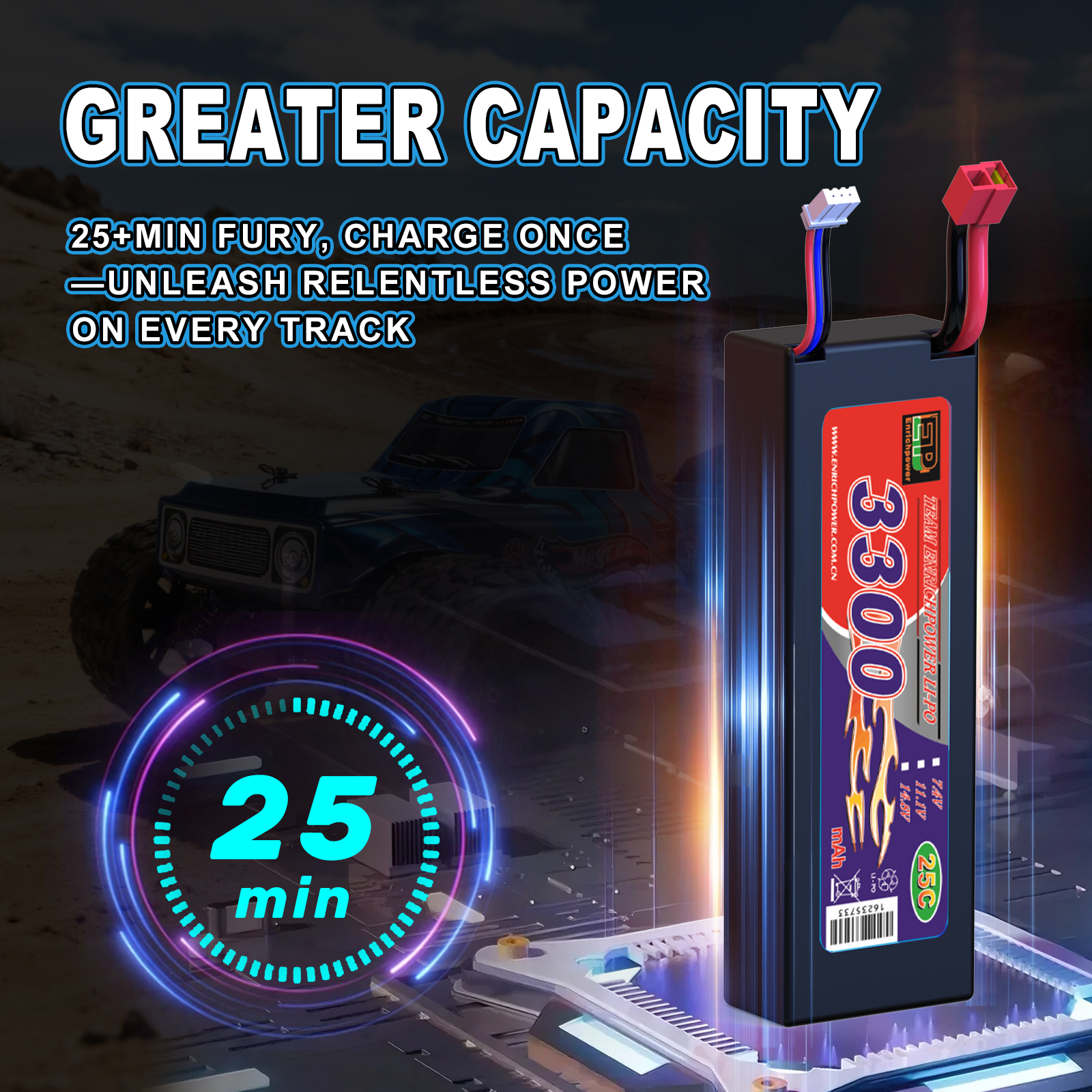 MEGREZ 1/10 Scale 4WD Off-road Electric RC Truggy 2.4G Brushless High Speed RTR #RH1074