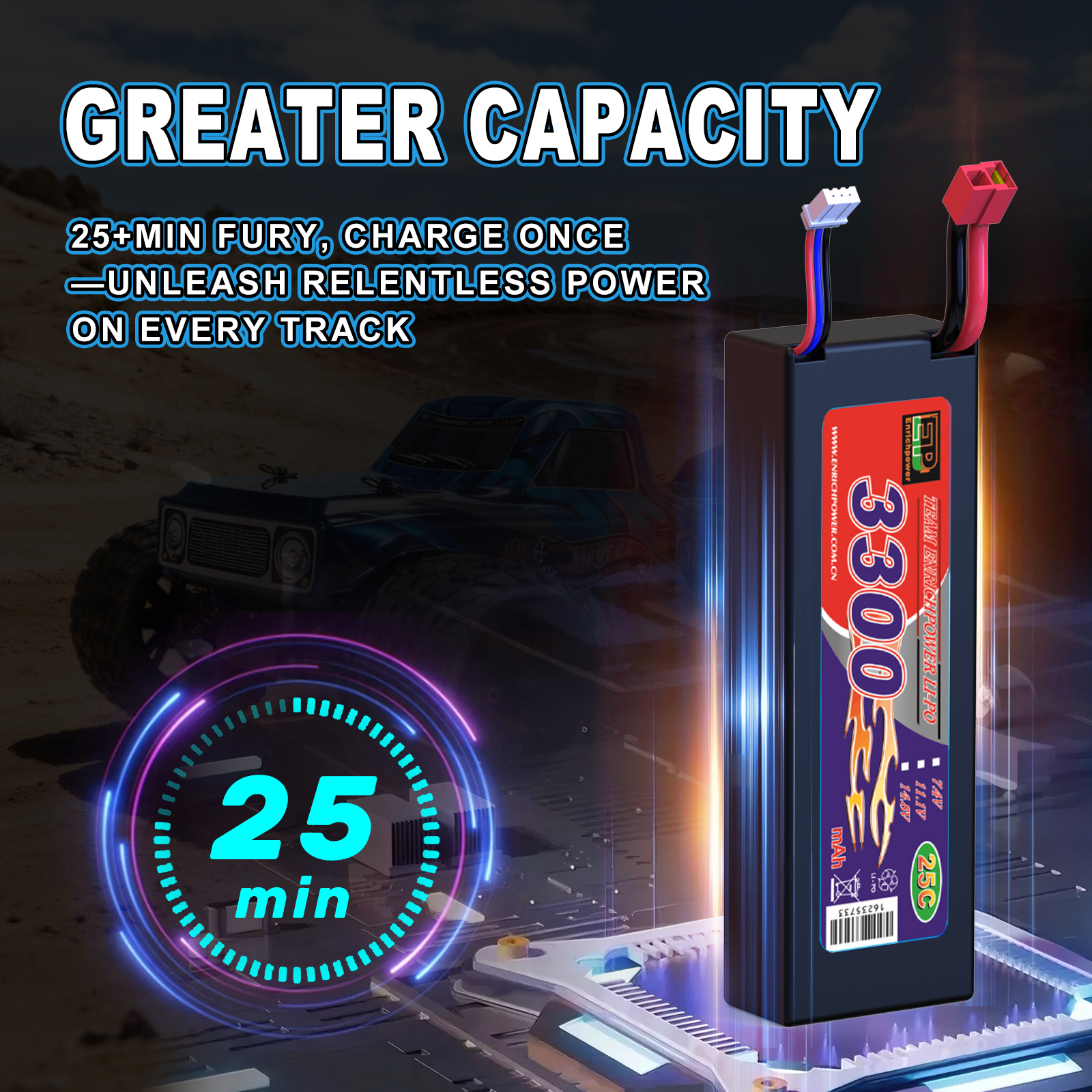 MEGREZ 1/10 Scale 4WD Off-road Electric RC Truggy 2.4G Brushless High Speed RTR #RH1074