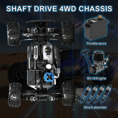 THOR Nitro VRX RACING 1:10 Scale 4WD Nitro Powered RC Truggy #RH1001