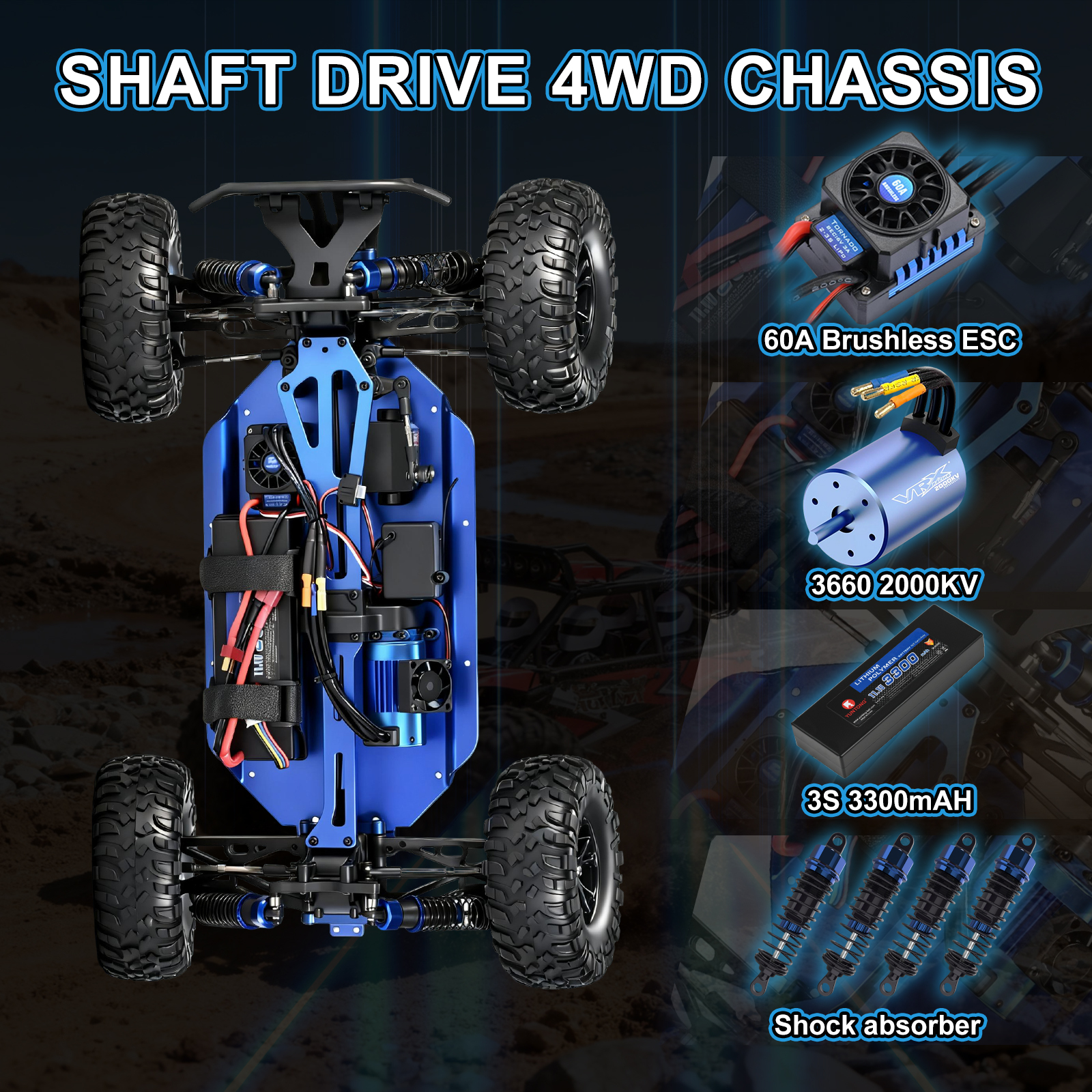 AGAMA 1/10 Scale 4WD Off-road Electric Sand buggy 2.4G Brushless High Speed RTR #RH1062