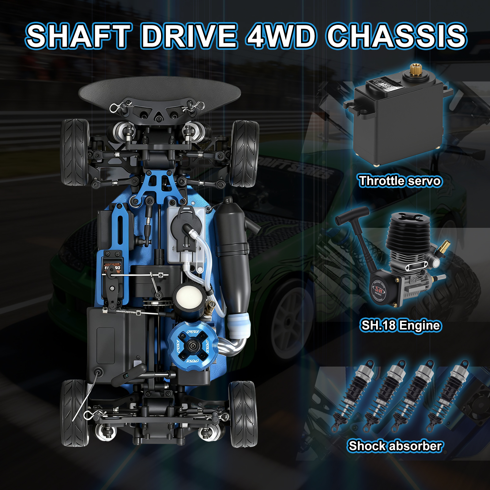 X-RANGER Nitro VRX RACING 1:10 Scale 4WD On road Nitro Powered RC Truggy #RH1003