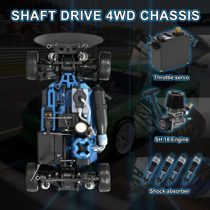 X-RANGER Nitro VRX RACING 1:10 Scale 4WD On road Nitro Powered RC Truggy #RH1003