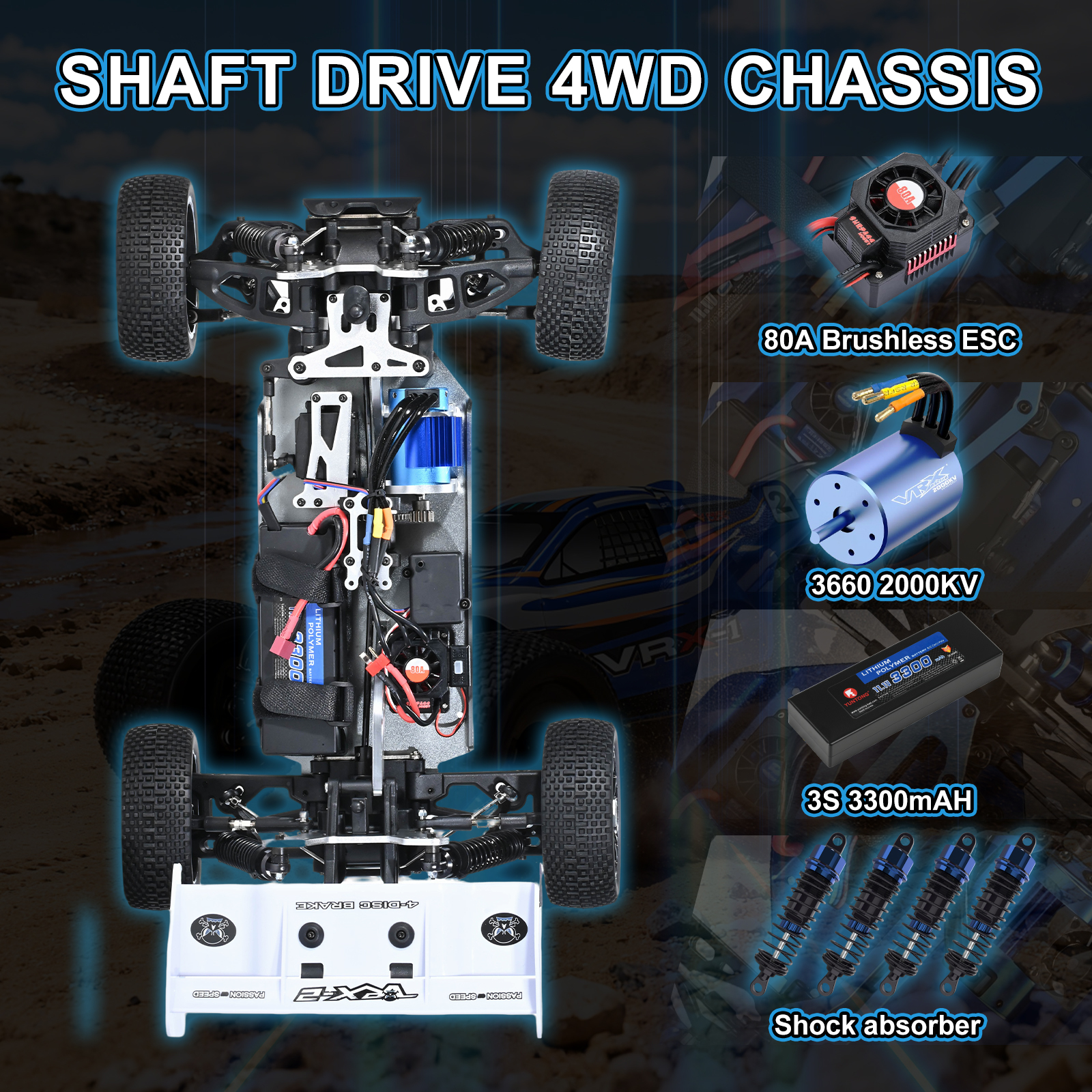 VRX-2E VRX RACING 1/8 Scale 4WD High Speed Electric RC Car #RH812