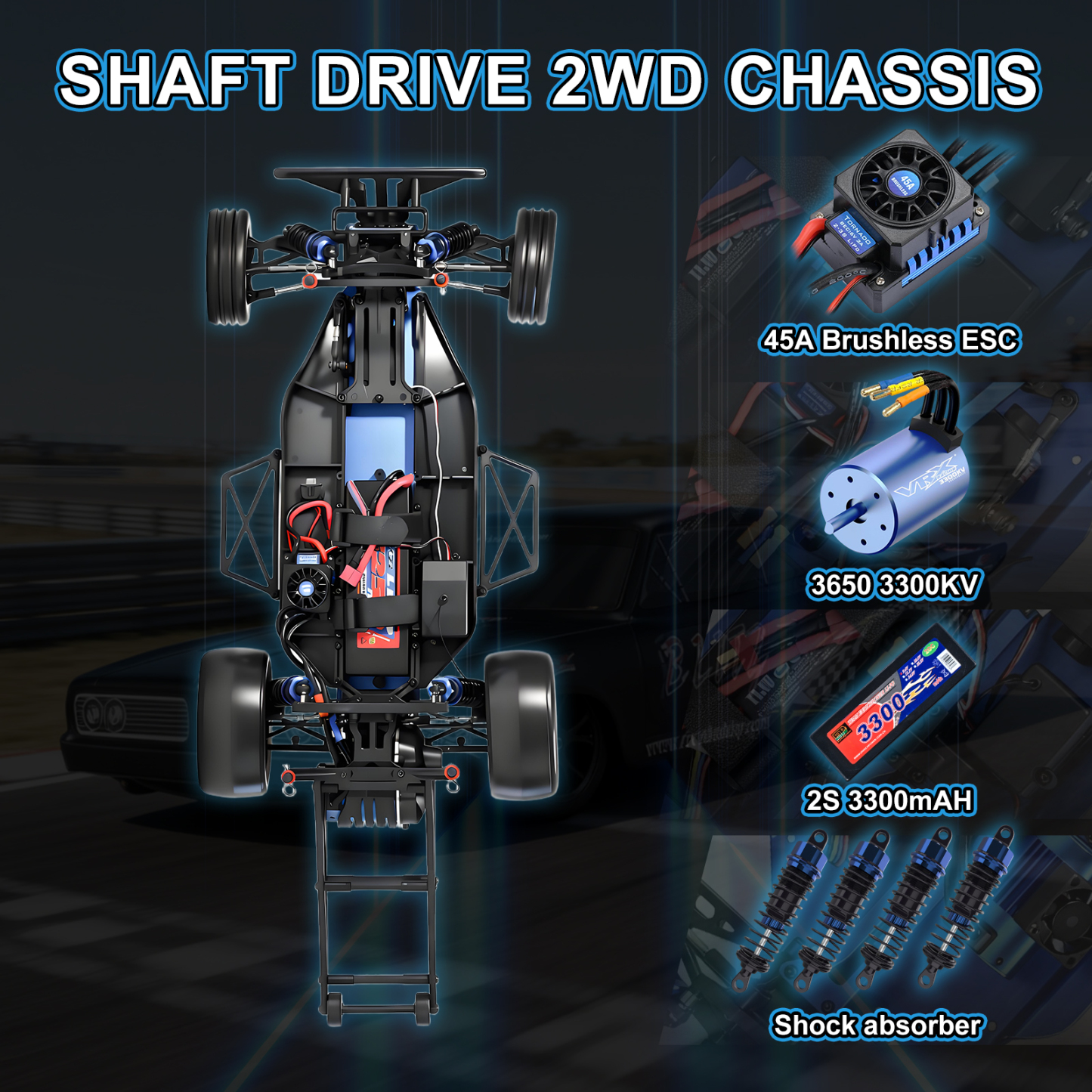 BLITZ  VRX RACING 1/0 Scale 2WD High Speed Electric RC Car #RH2016