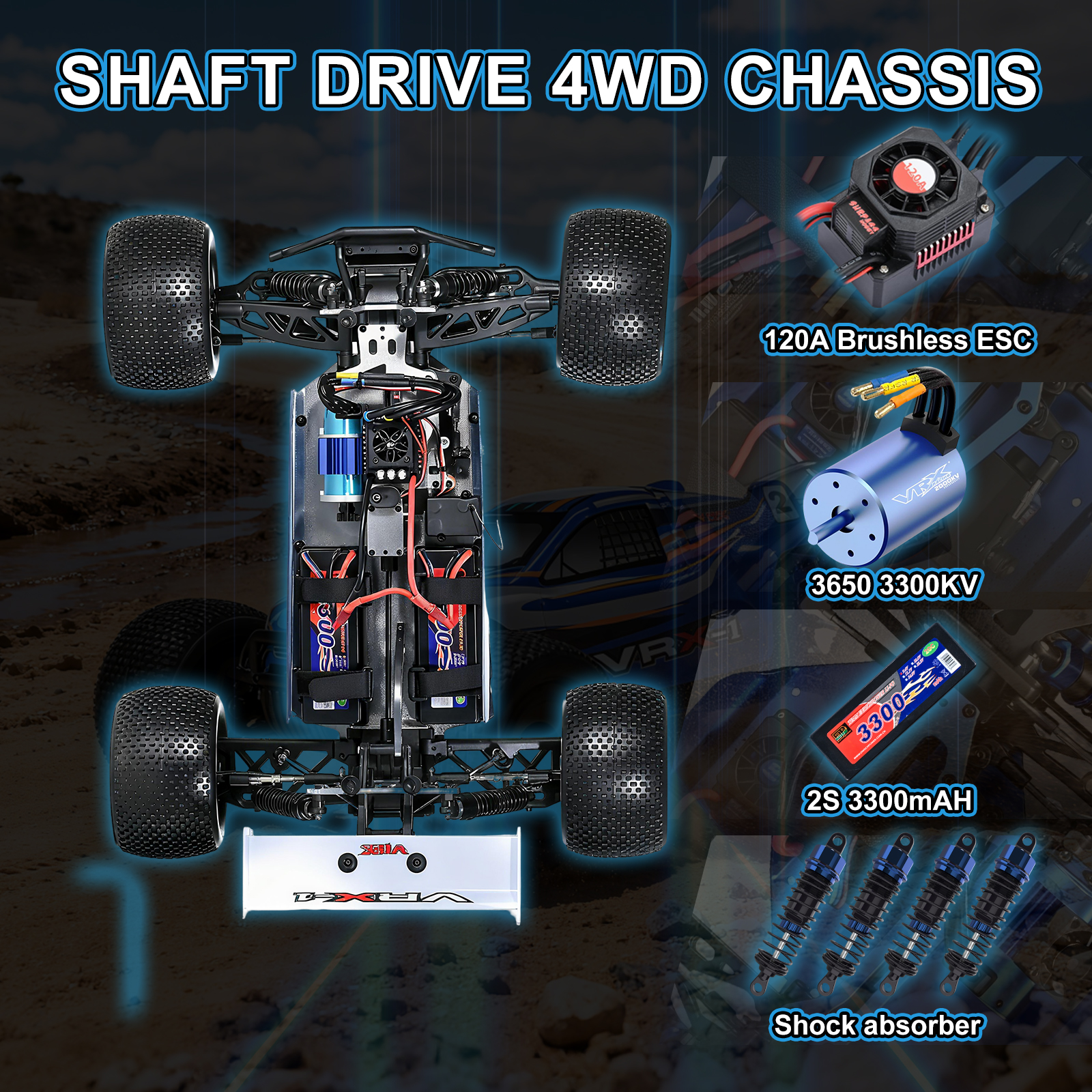 VRX-1E VRX RACING 1/8 Scale 4WD High Speed Electric RC Car #RH811