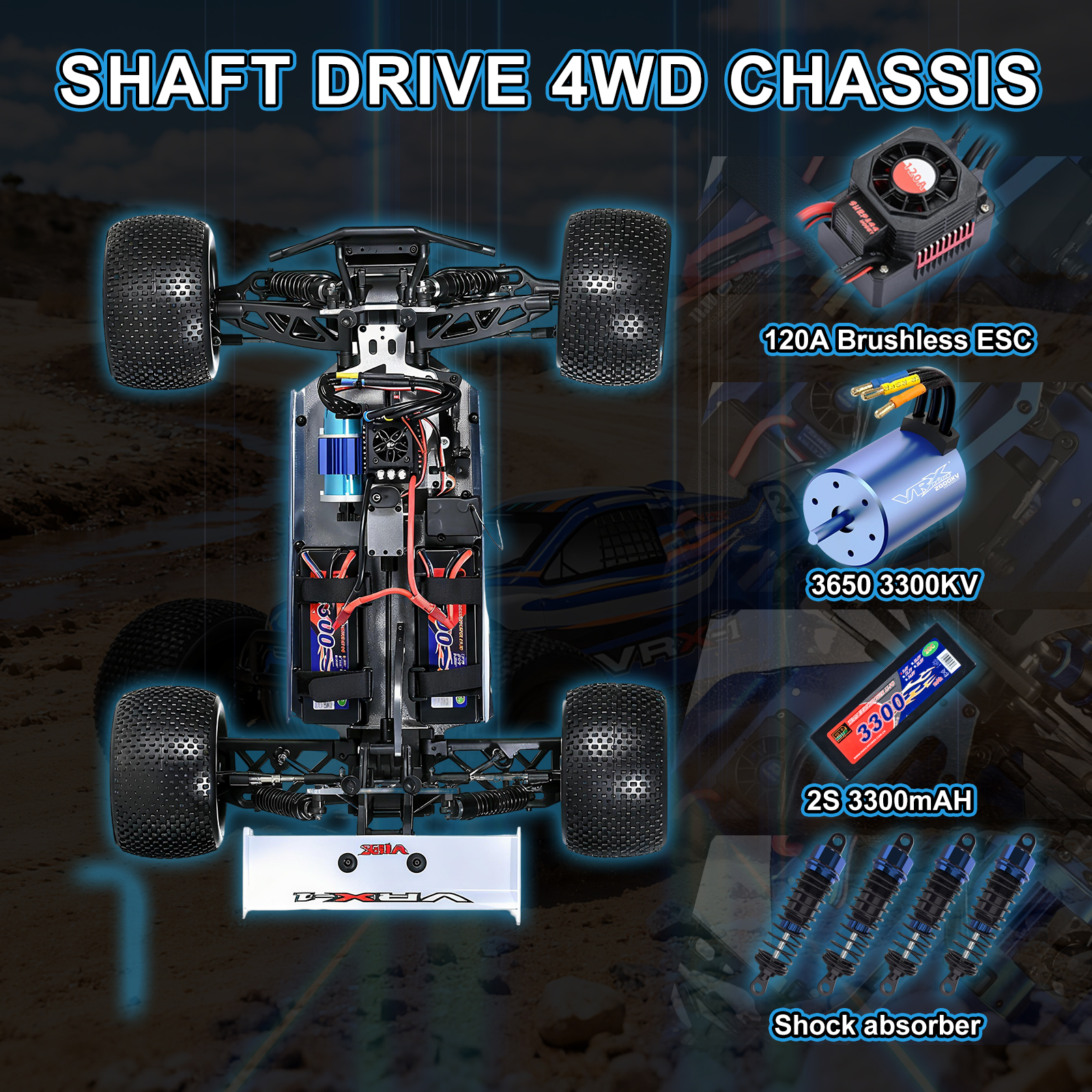 VRX-1E VRX RACING 1/8 Scale 4WD High Speed Electric RC Car #RH811