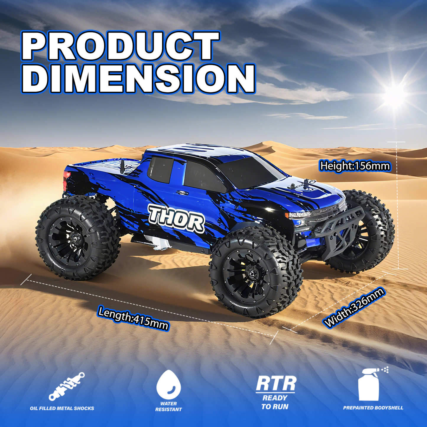 THOR Nitro VRX RACING 1:10 Scale 4WD Nitro Powered RC Truggy #RH1001
