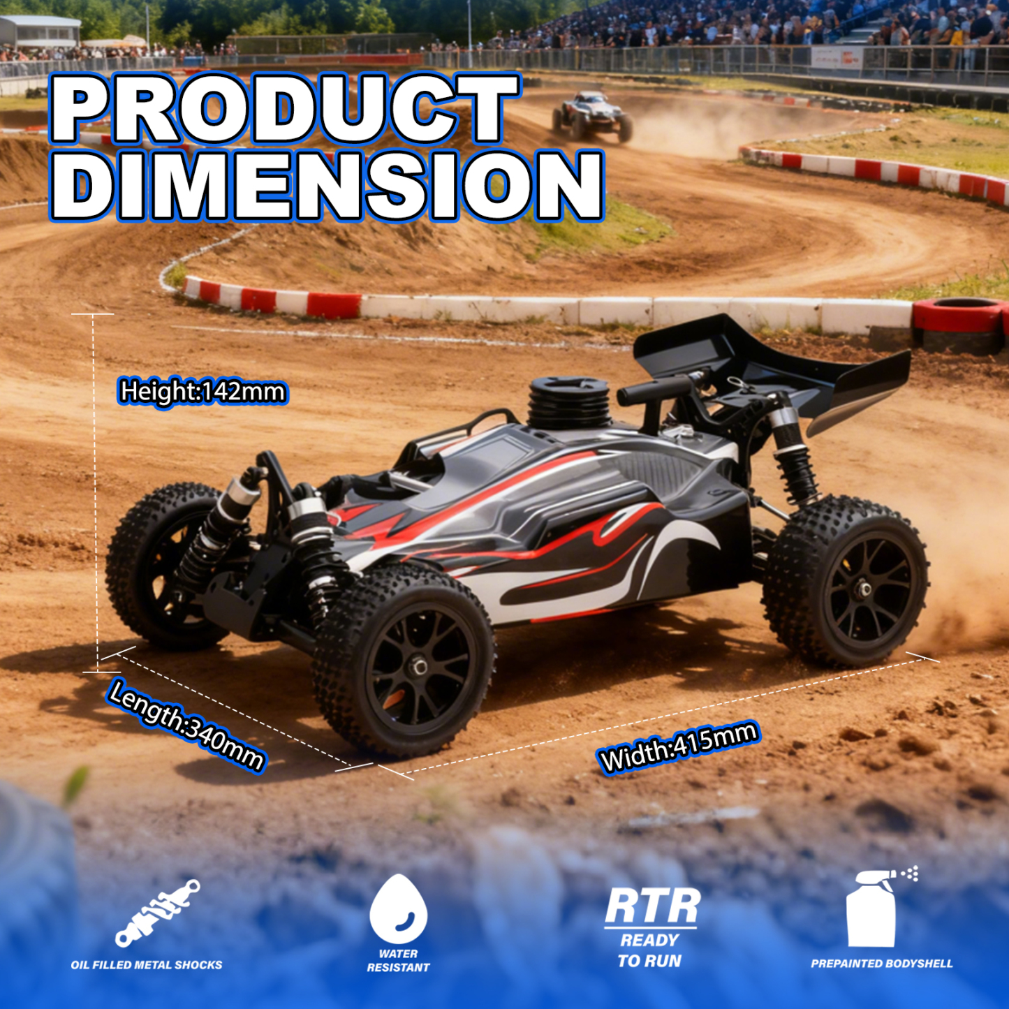 SPIRIT Nitro VRX RACING 1:10 Scale 4WD Nitro Powered RC Car #RH1006